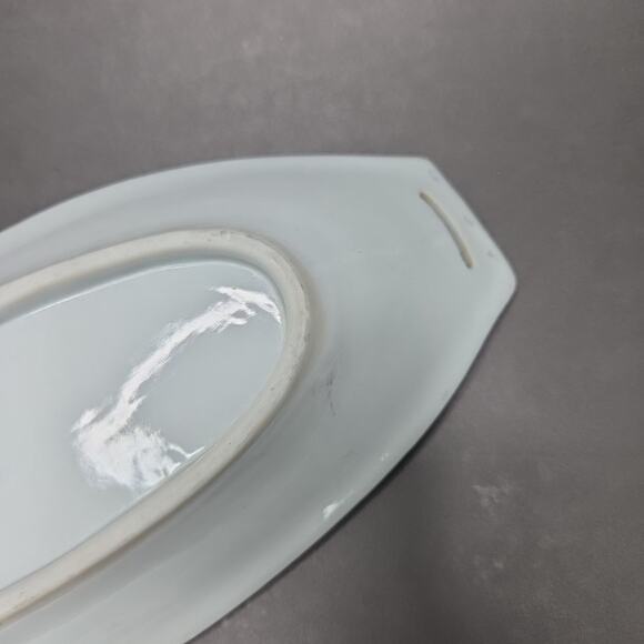 Nippon Hand Painted Celery Dish Pink Floral Porcelain 11in Chintz - Picture 10 of 16